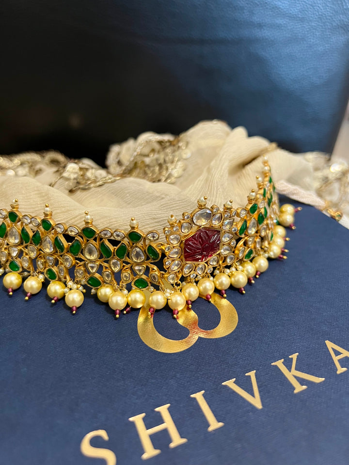 Royal Pachi Kundan Choker with Earrings