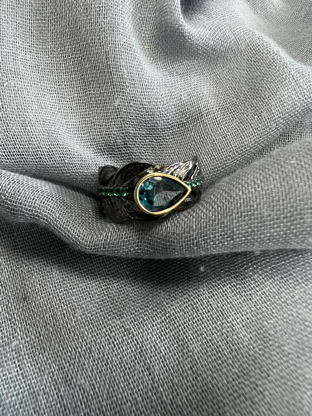 Vintage Pure 925 Silver Topaz  Ring - SHIVKA