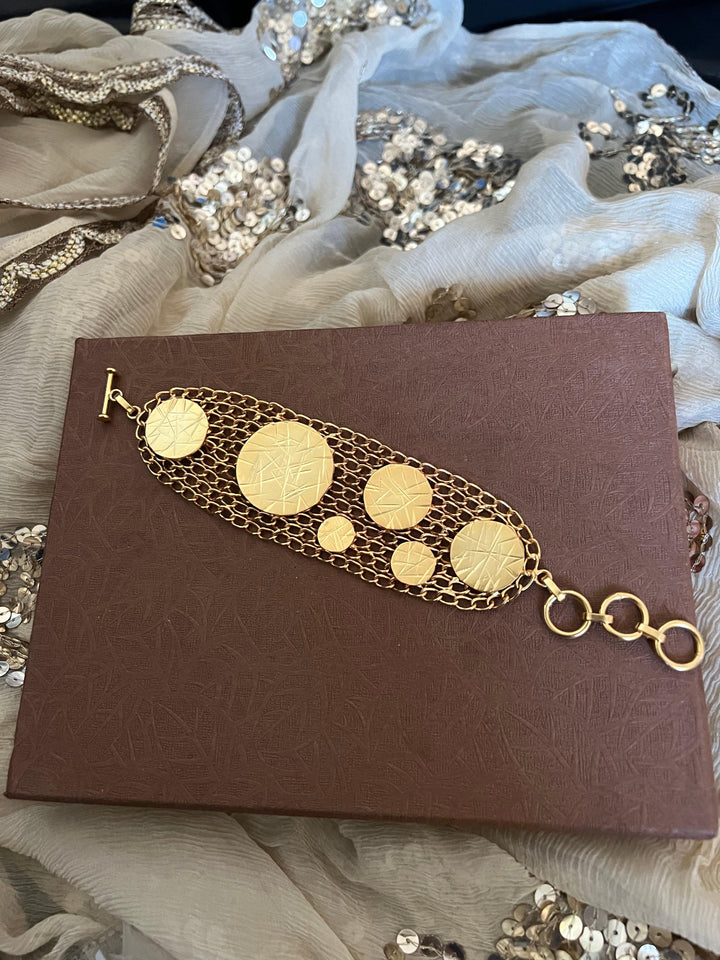 Statement Gold Mesh Bracelet - SHIVKA