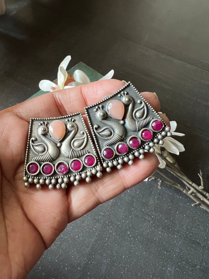 Antique Twin Peacock Earrings