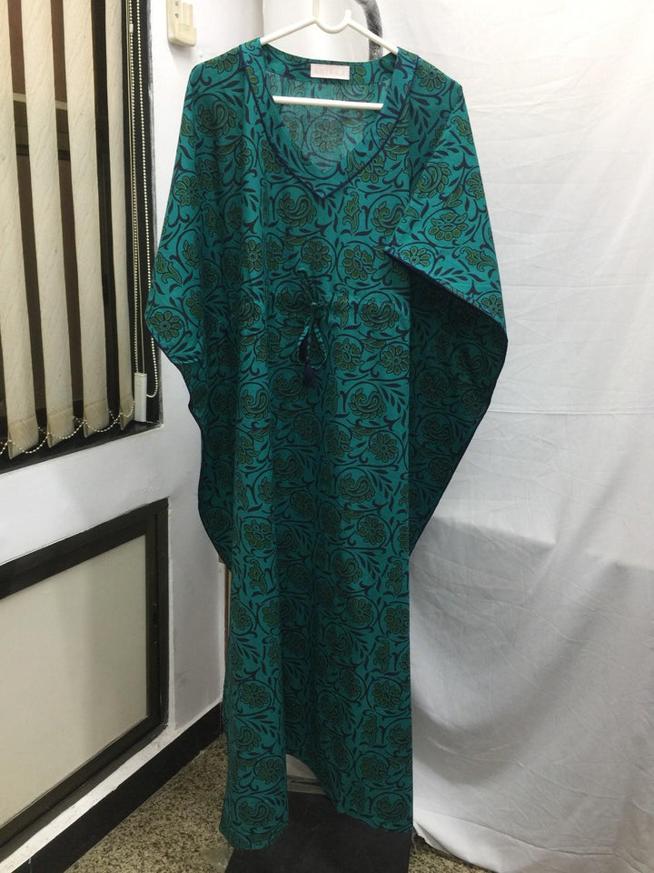 Indian Print Cotton Kaftan - SHIVKA
