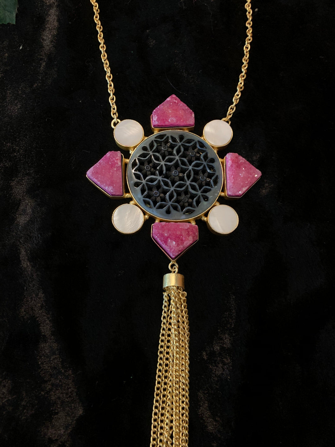 Pink Pendant Necklace - SHIVKA