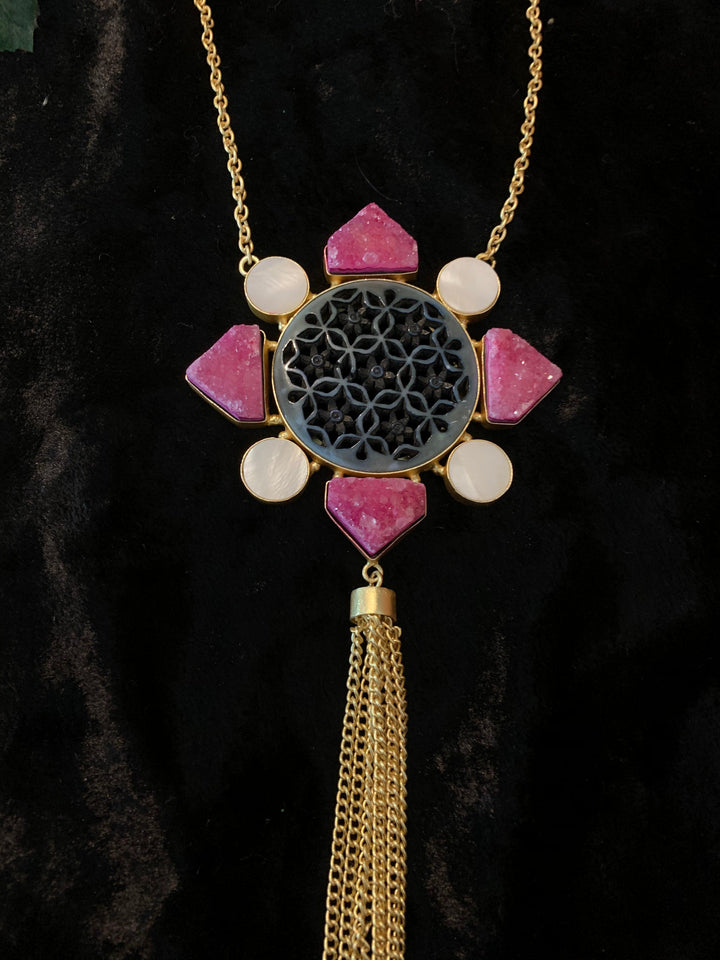 Pink Pendant Necklace - SHIVKA