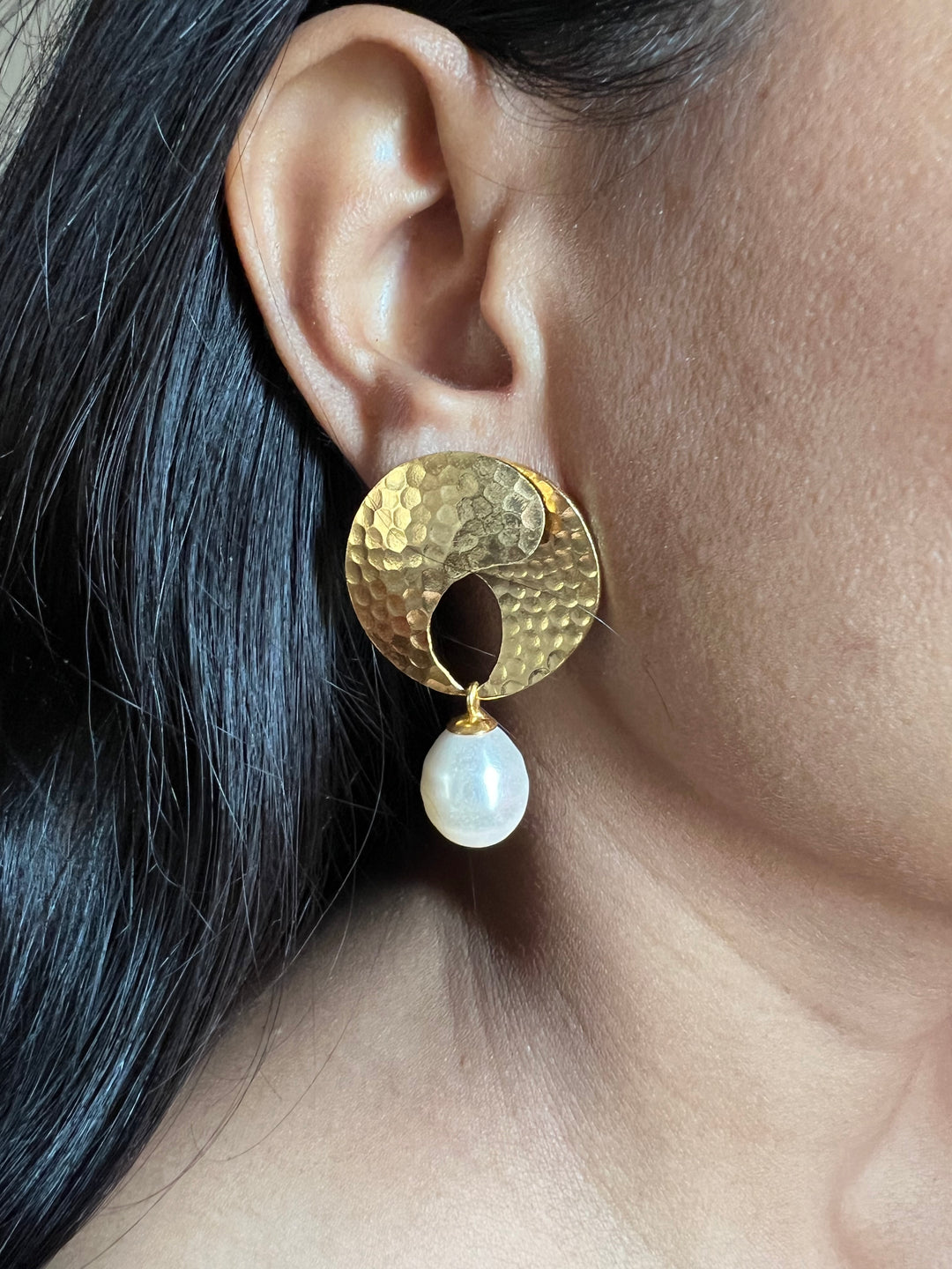 Classy Pearl Drop Gold Tone Earrings