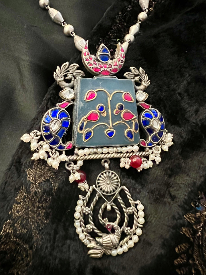 SHIVKA Vintage Pure 925 Silver Pendant Necklace