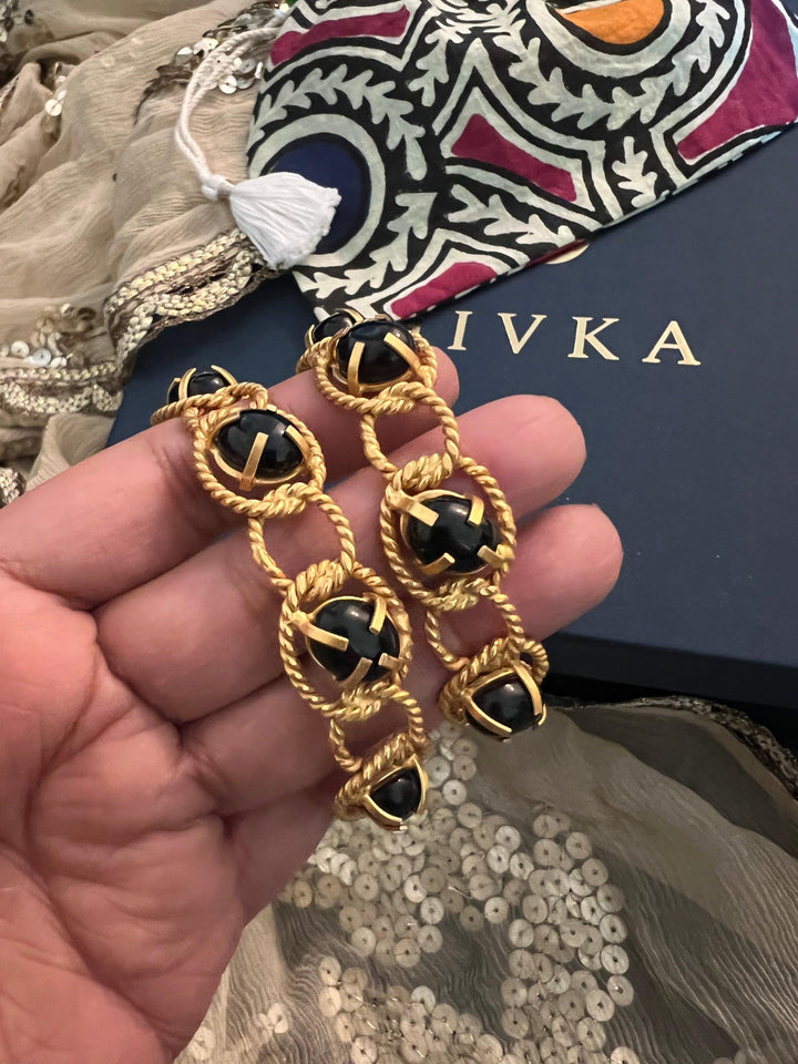 Onyx Designer Hoops - SHIVKA