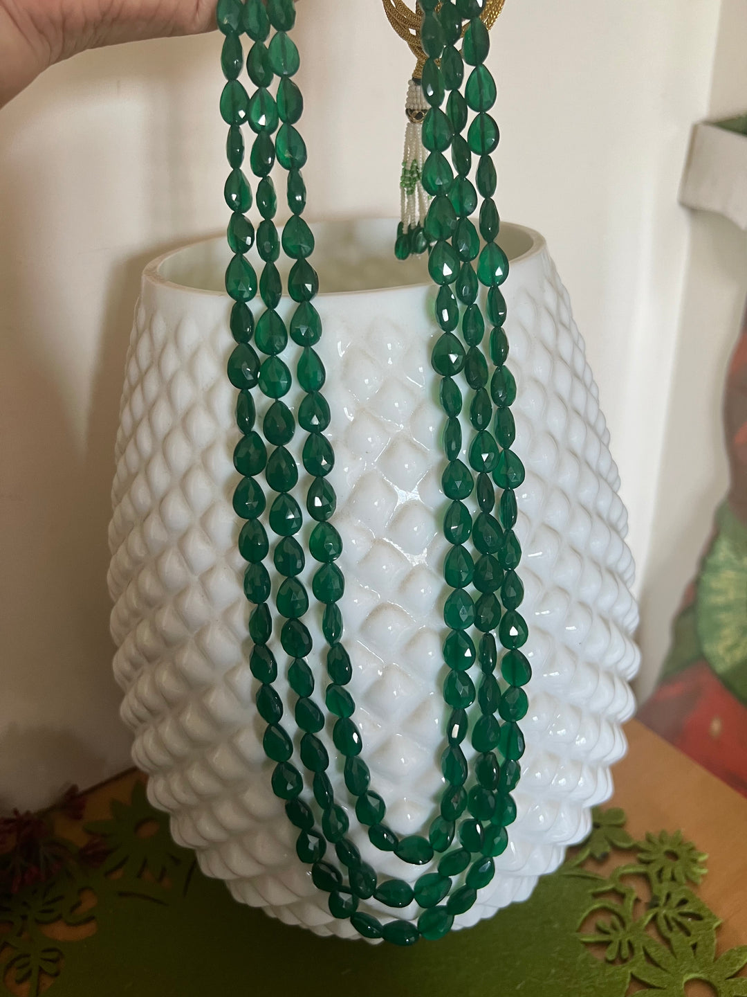 Green Onyx Almond Cut Mala