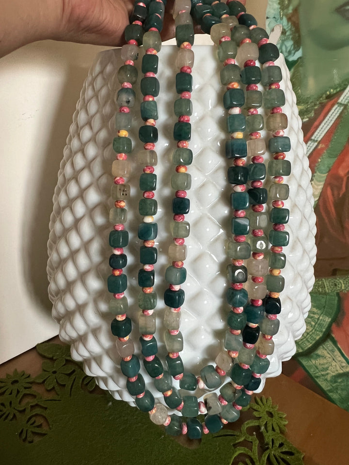 Three layered beaded necklace
