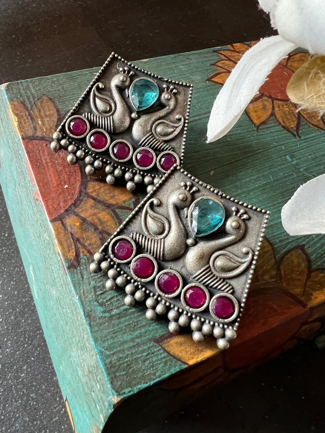 Antique Twin Peacock Earrings