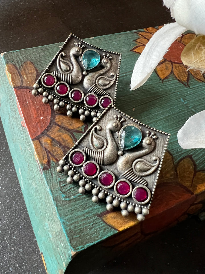 Antique Twin Peacock Earrings