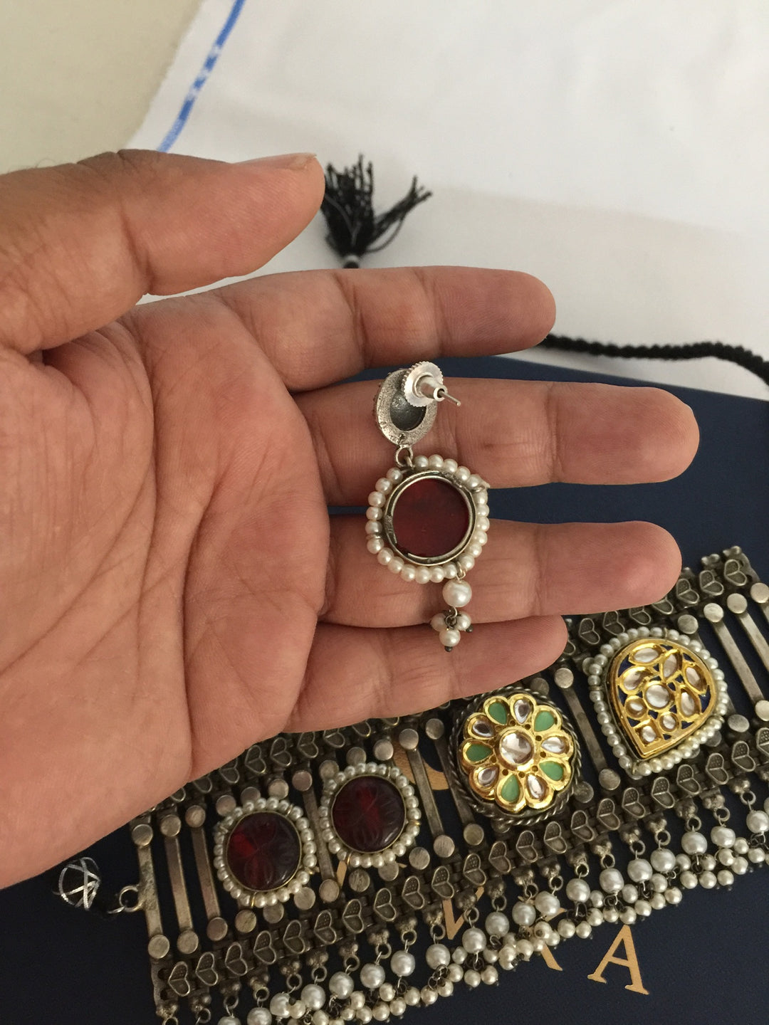 Vintage Artistic Choker with Statement Earrings