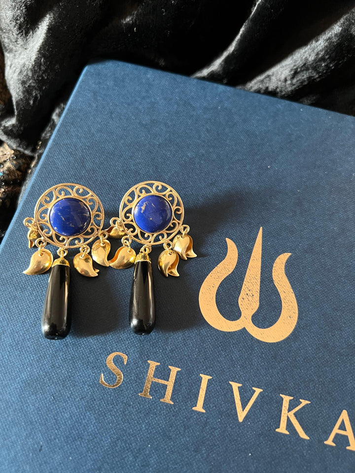 Statement Lapis Lazuli Earrings - SHIVKA