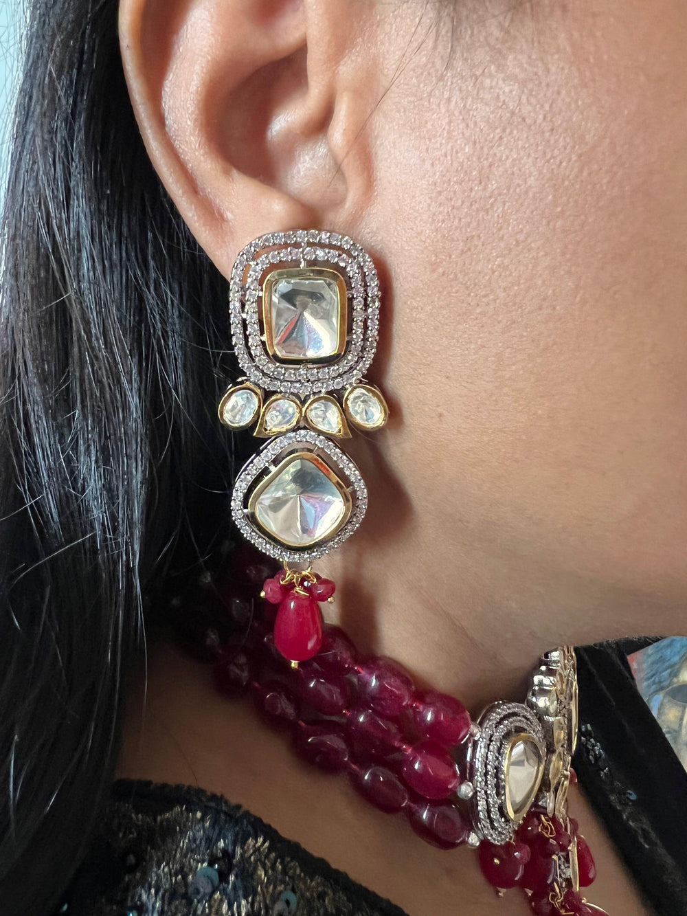 Kundan Choker with Statement Earrings - SHIVKA