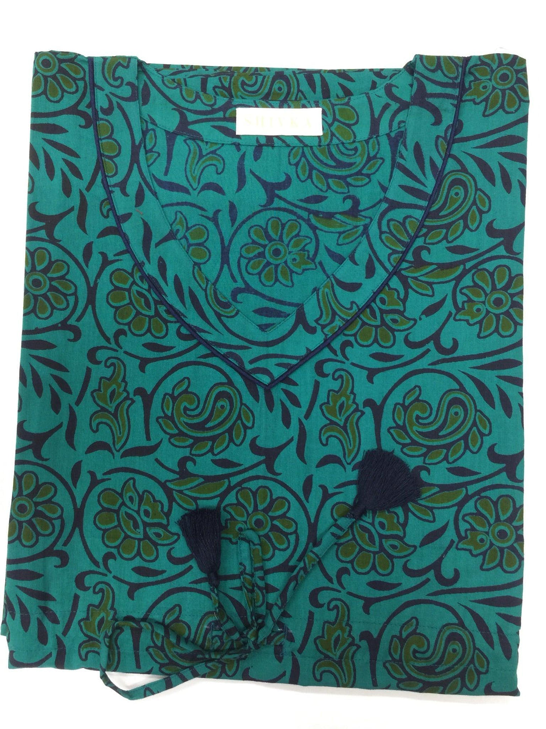 Indian Print Cotton Kaftan - SHIVKA