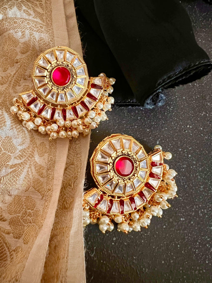 Kundan Rani Haar with Statement Earrings - SHIVKA