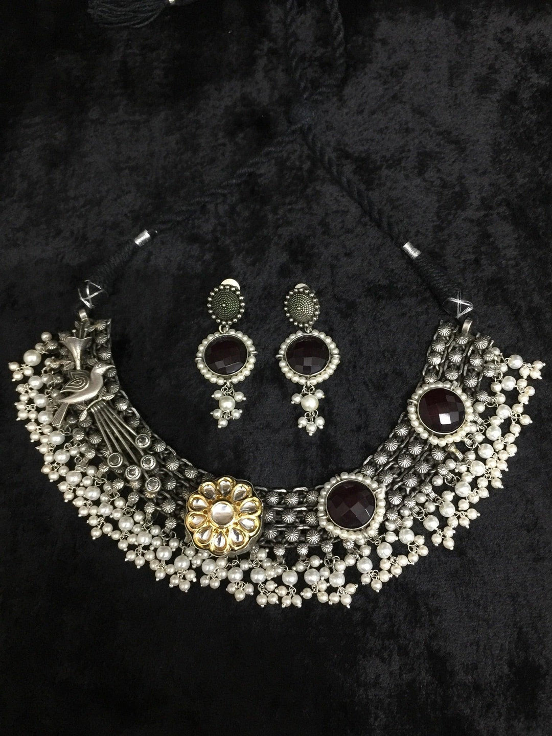 Vintage Artistic Necklace with Earrings - SHIVKA