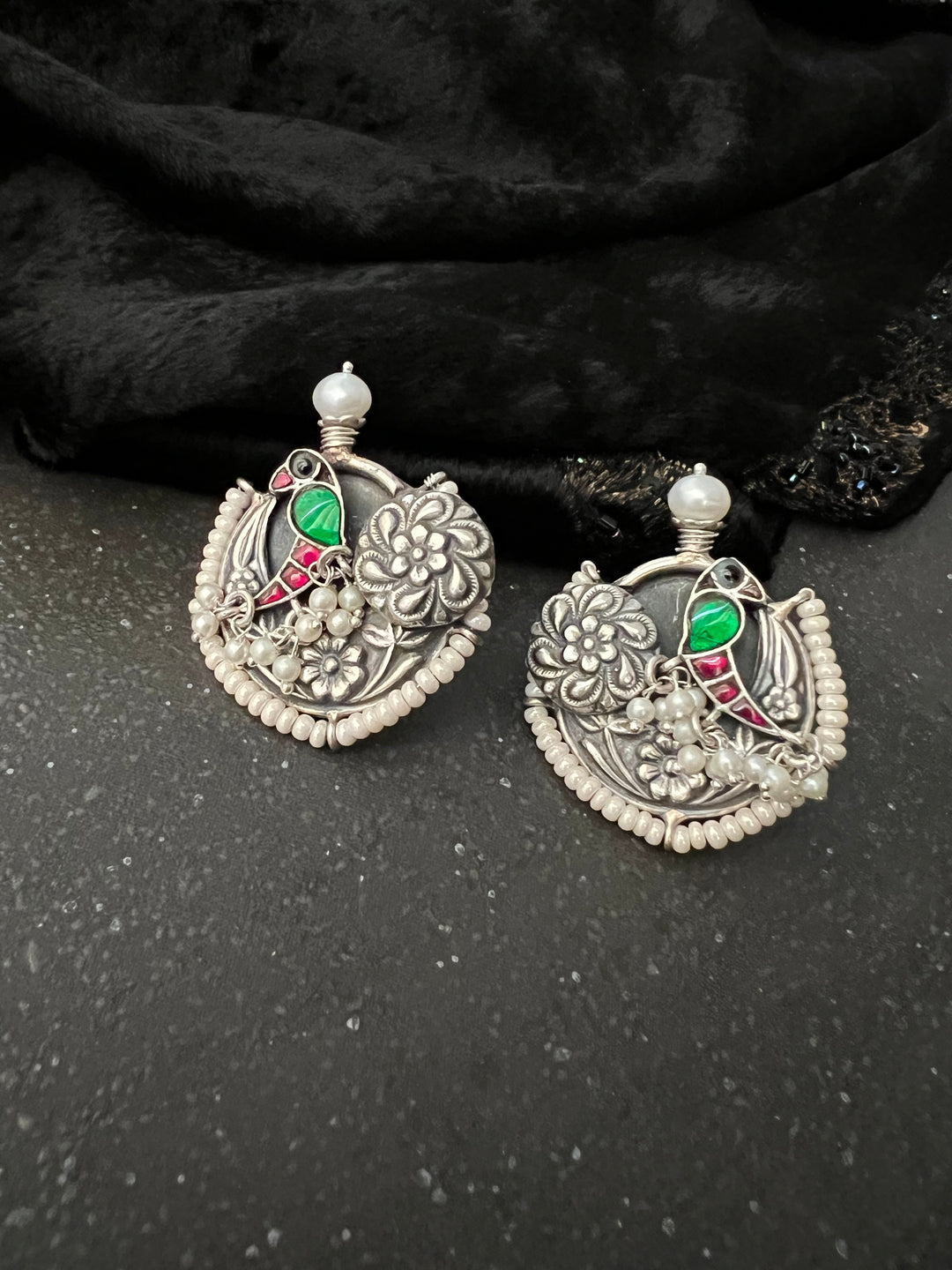 Designer Pure 925 Silver Pearl Studs