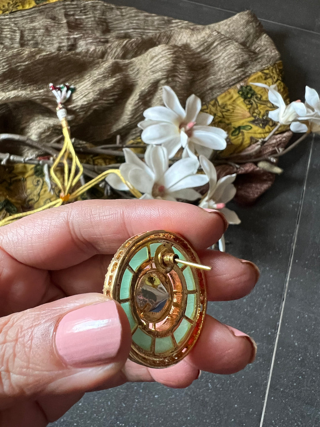 Victorian Kundan Choker Necklace with Earrings