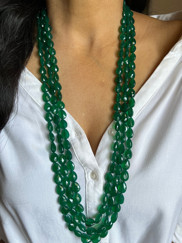 Green Onyx Almond Cut Mala