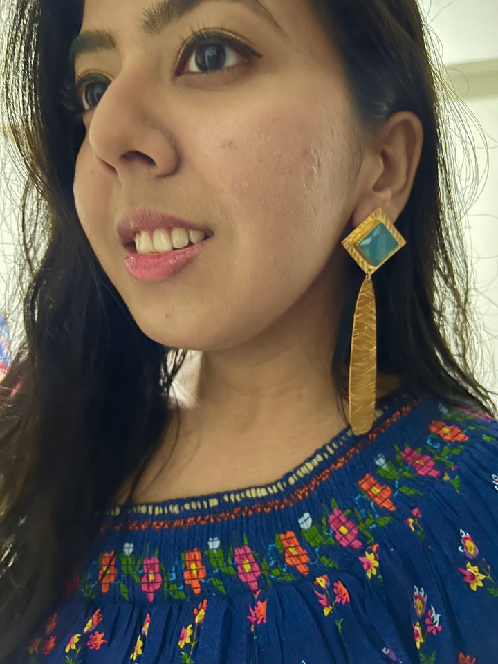 Statement Chalcedony Long Danglers