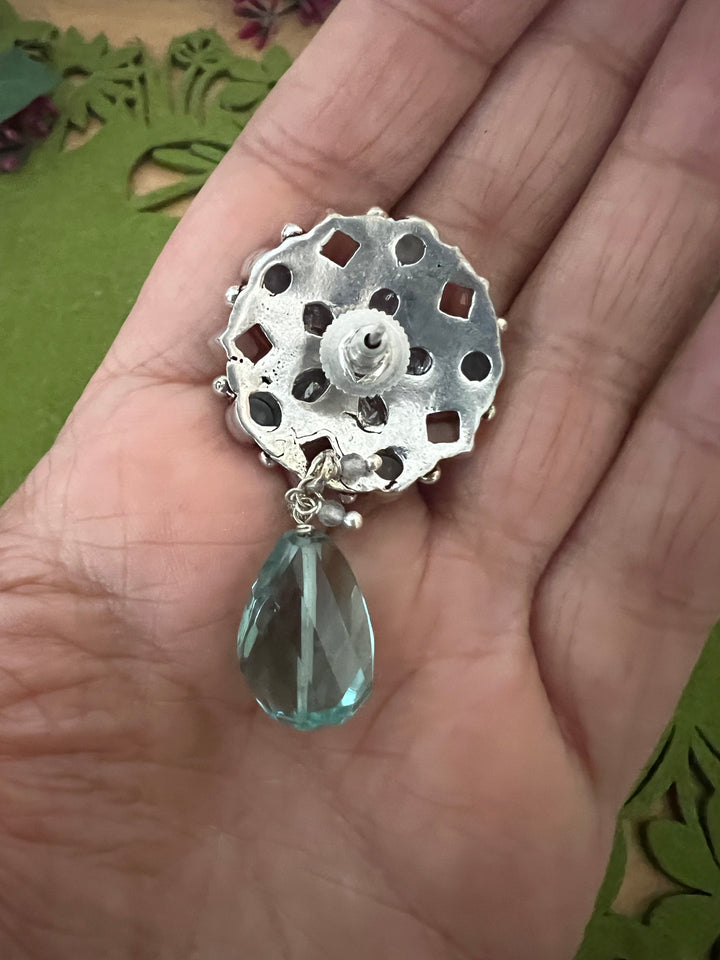 Antique Green Amethyst Earrings