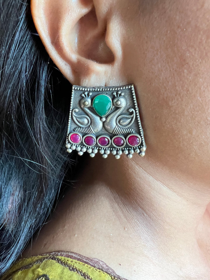 Antique Twin Peacock Earrings