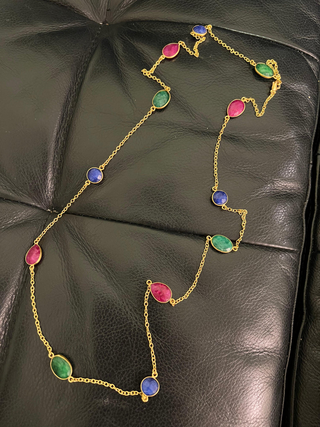 Multi Gemstones Long Necklace - SHIVKA