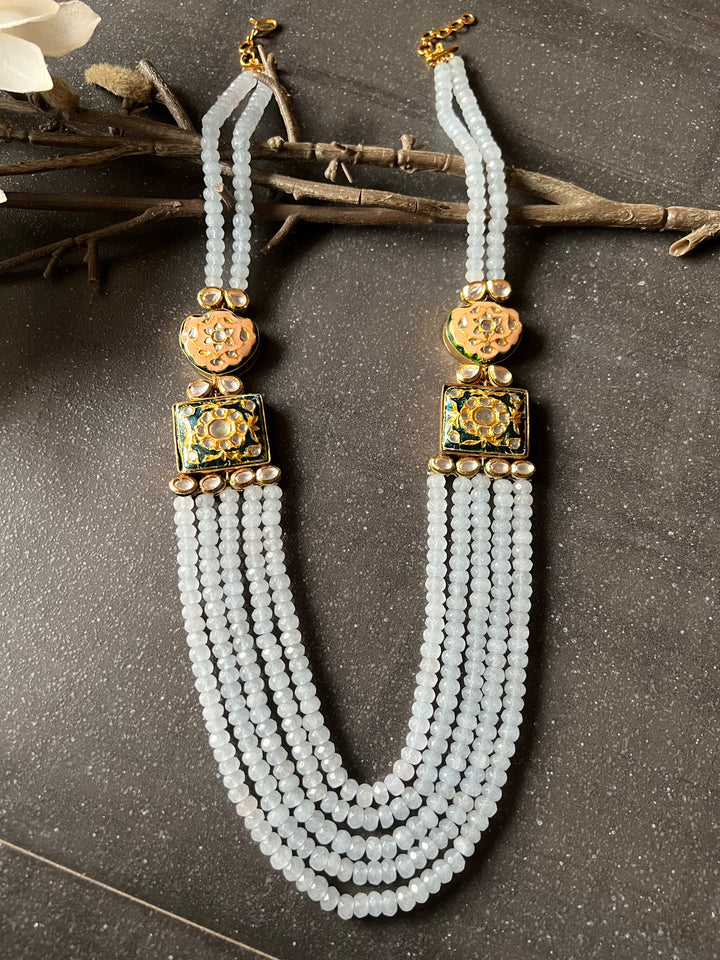 Calm Crystal Blue Beaded Necklace