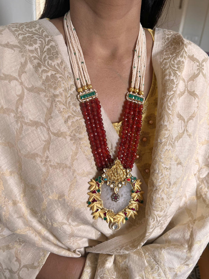 Statement Agate and Kundan Vintage Necklace - SHIVKA