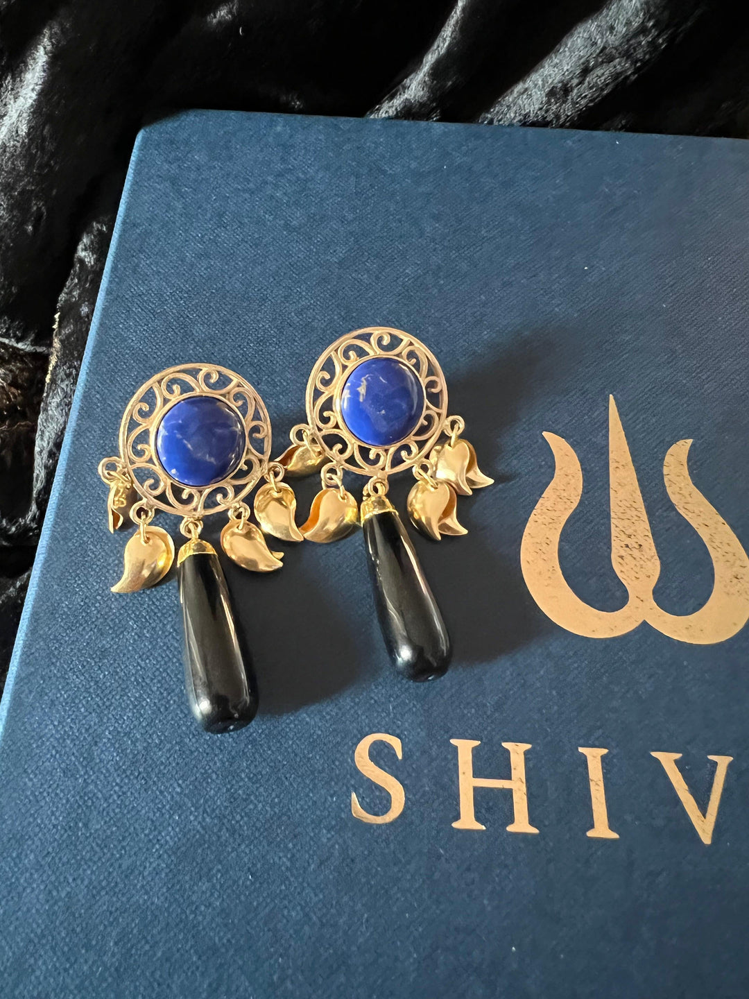 Statement Lapis Lazuli Earrings - SHIVKA