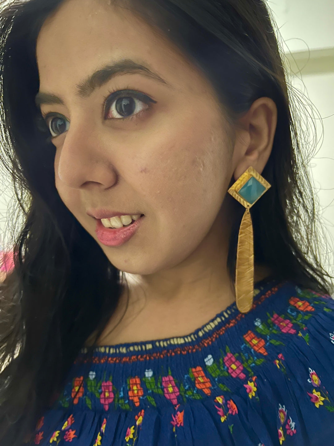 Statement Chalcedony Long Danglers