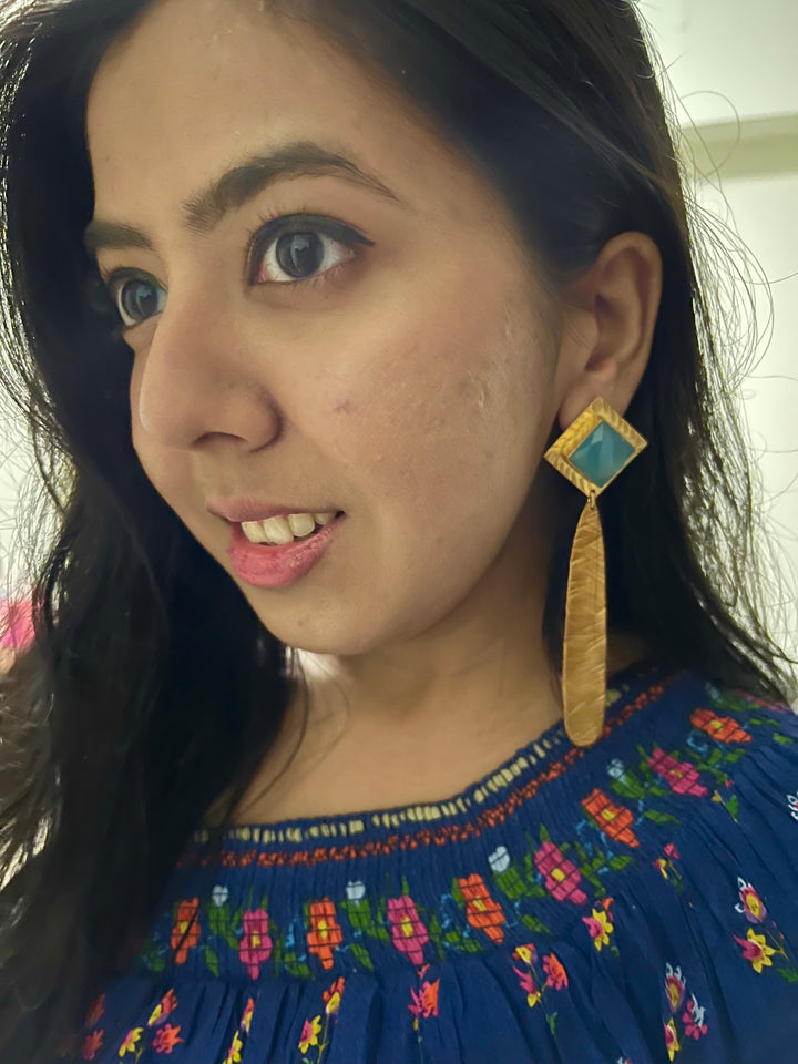 Statement Chalcedony Long Danglers