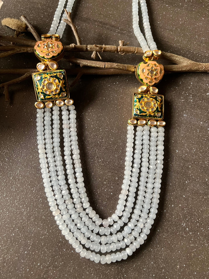 Calm Crystal Blue Beaded Necklace