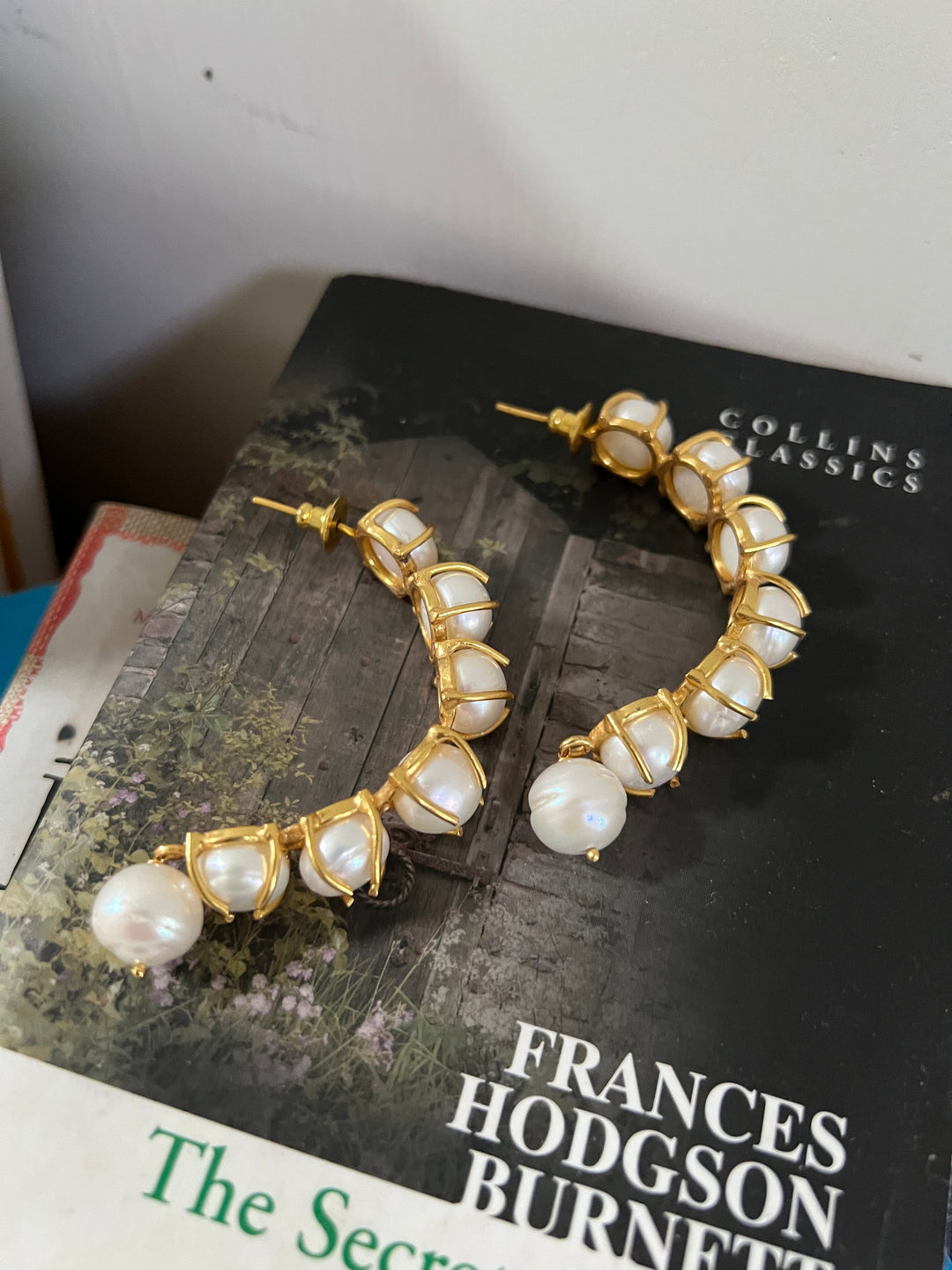 Classy Pearl Hoop Earrings
