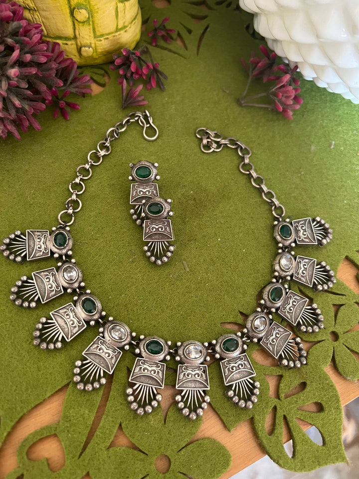 Antique Collar Necklace with Statement Studs