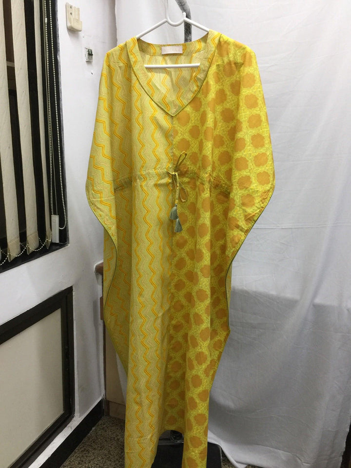 Indian Print Cotton Kaftan - SHIVKA