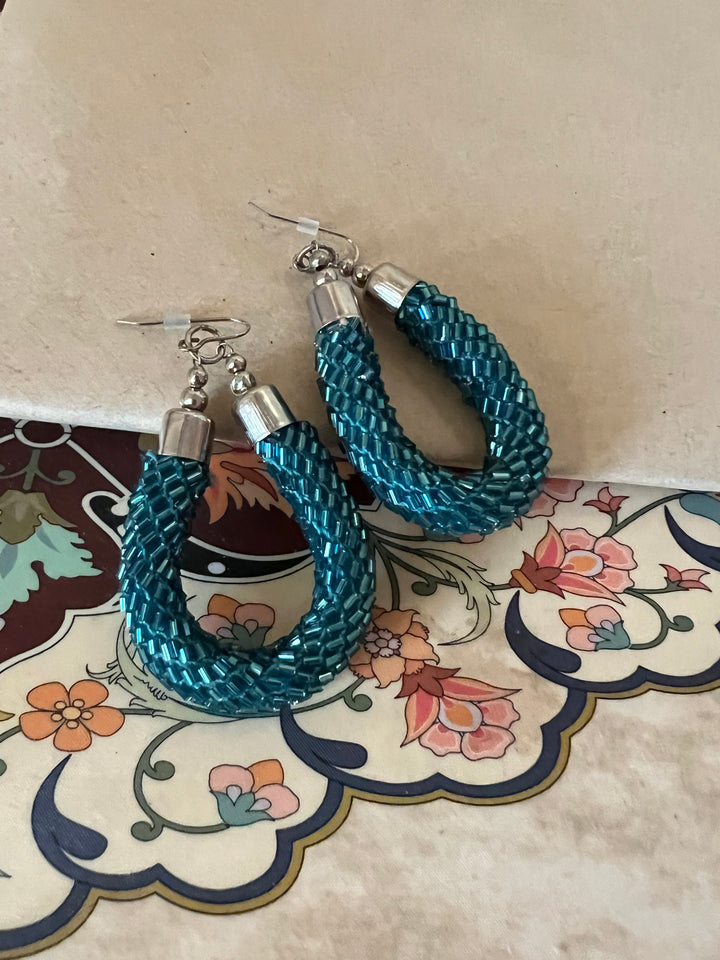 Gorgeous Beaded Hoop Danglers