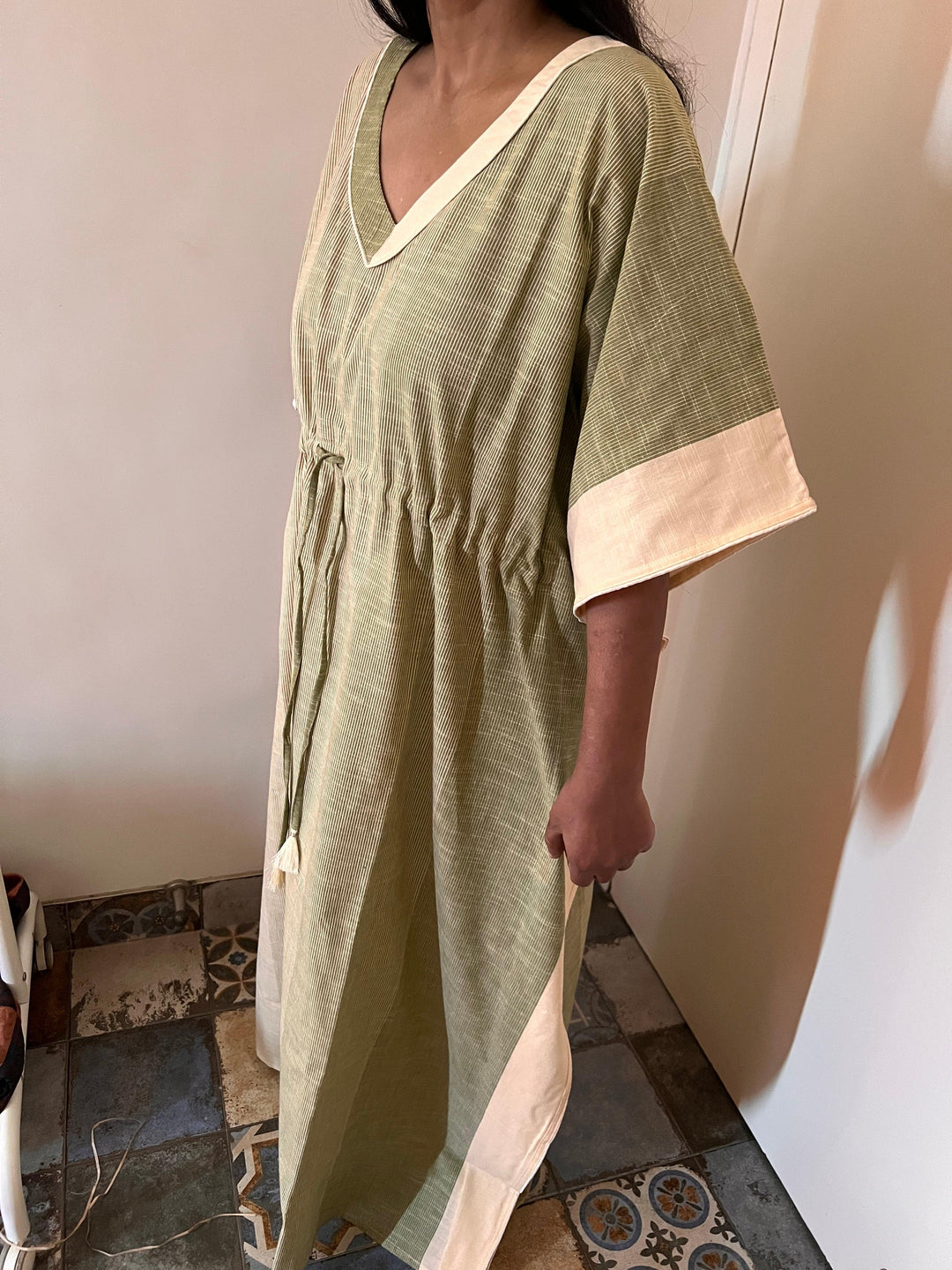 Indian Print Cotton Kaftan - SHIVKA