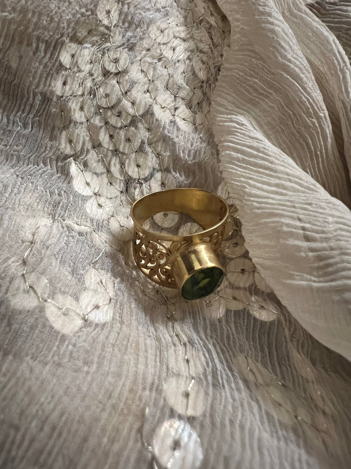 Beautiful Cut-work Amethyst Ring