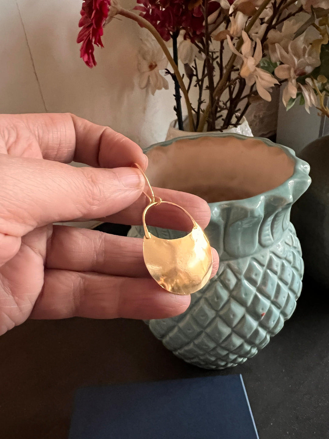 Minimalist Gold Tone Danglers - SHIVKA