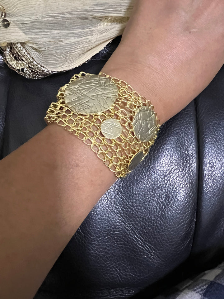 Statement Gold Mesh Bracelet