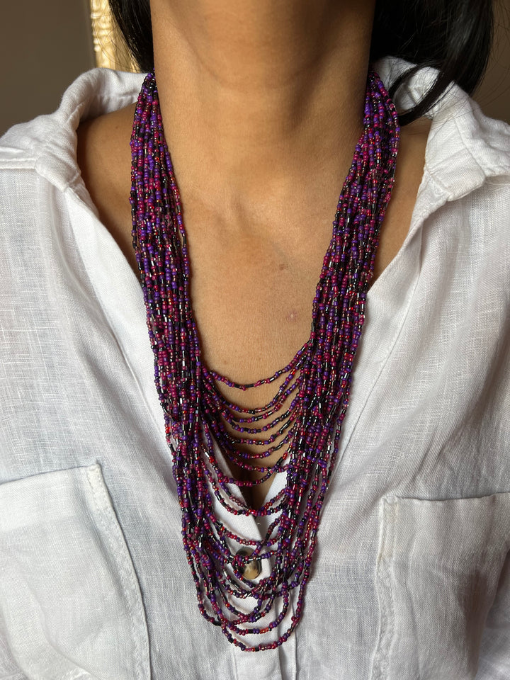 Beaded Necklace with Studs