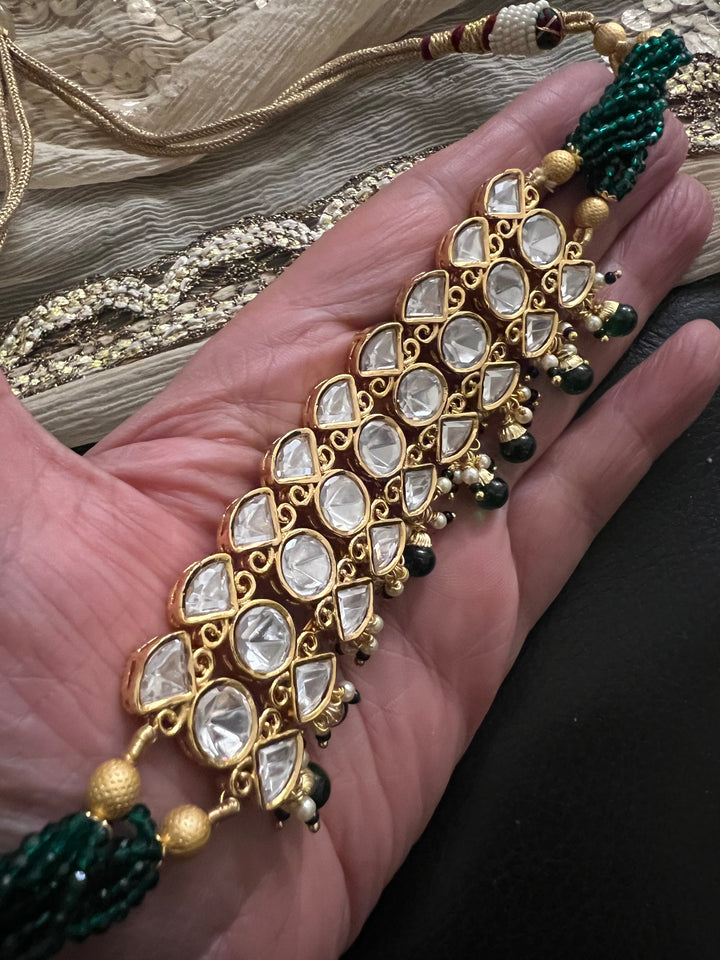 Elegant Kundan Choker with Jhumkas