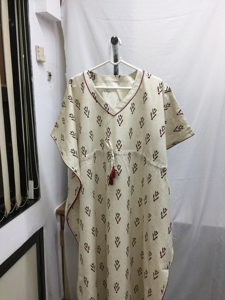 Indian Print Cotton Kaftan - SHIVKA