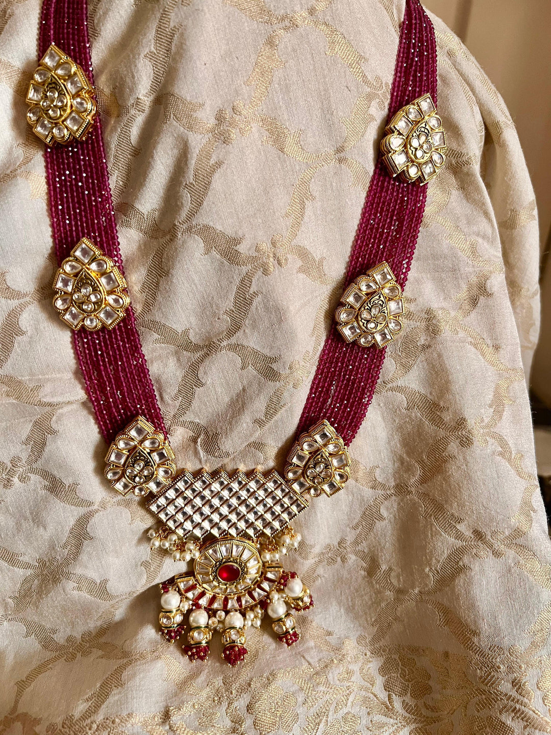 Kundan Rani Haar with Statement Earrings - SHIVKA
