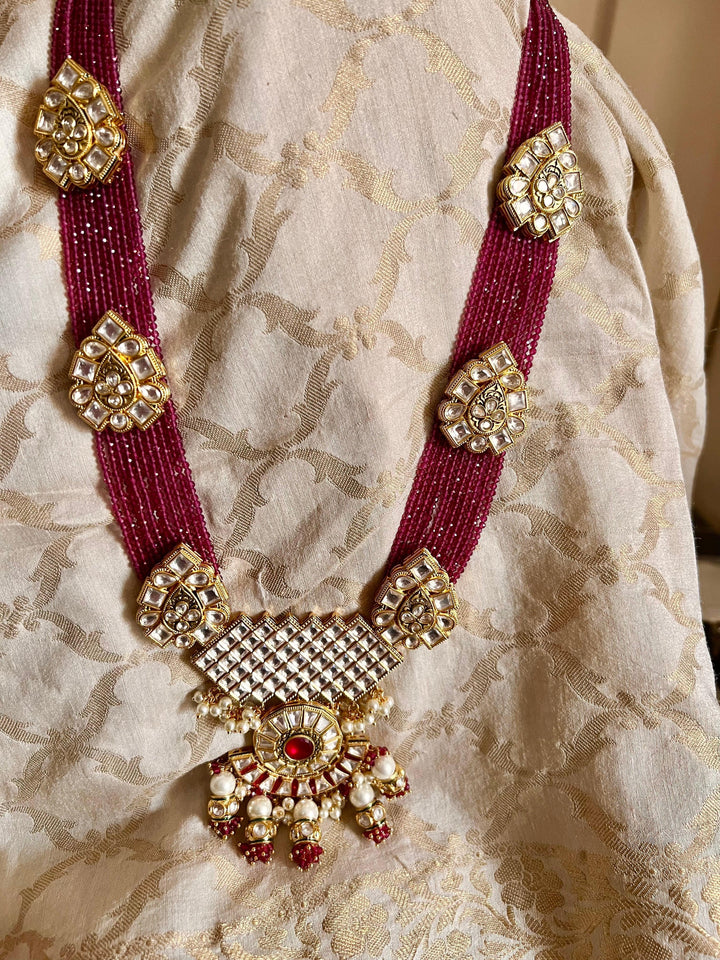 Kundan Rani Haar with Statement Earrings - SHIVKA