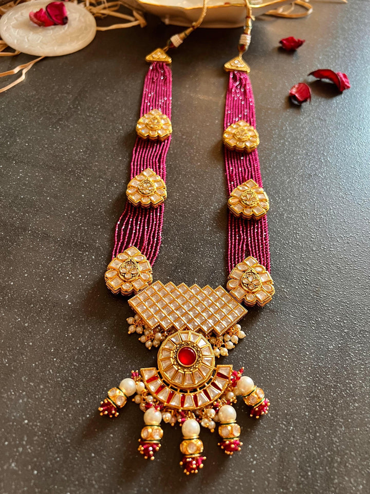 Kundan Rani Haar with Statement Earrings - SHIVKA