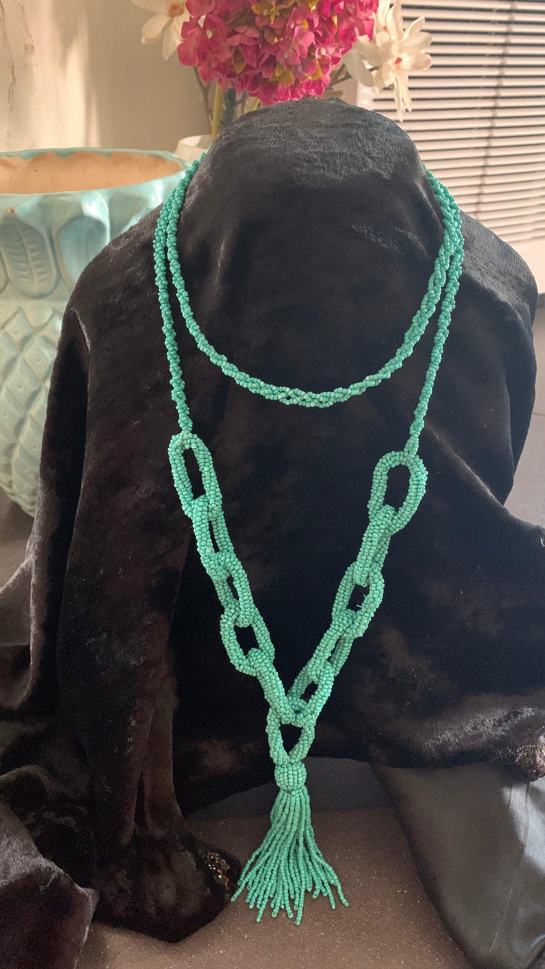 Statement Double Layered Beaded Necklace - SHIVKA