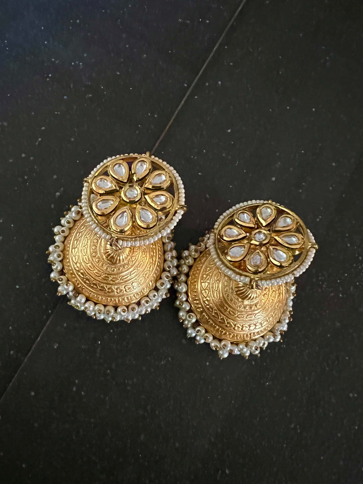 Flower Dome Jhumka Earrings