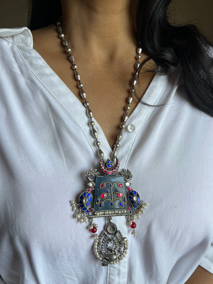 SHIVKA Vintage Pure 925 Silver Pendant Necklace